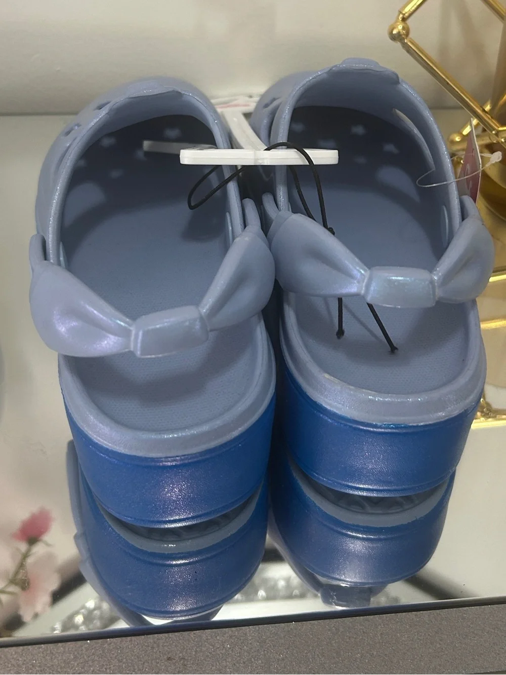 Justice Girls Aqua Bow Platform Clogs Shoes Size 13 Little Girl NWT